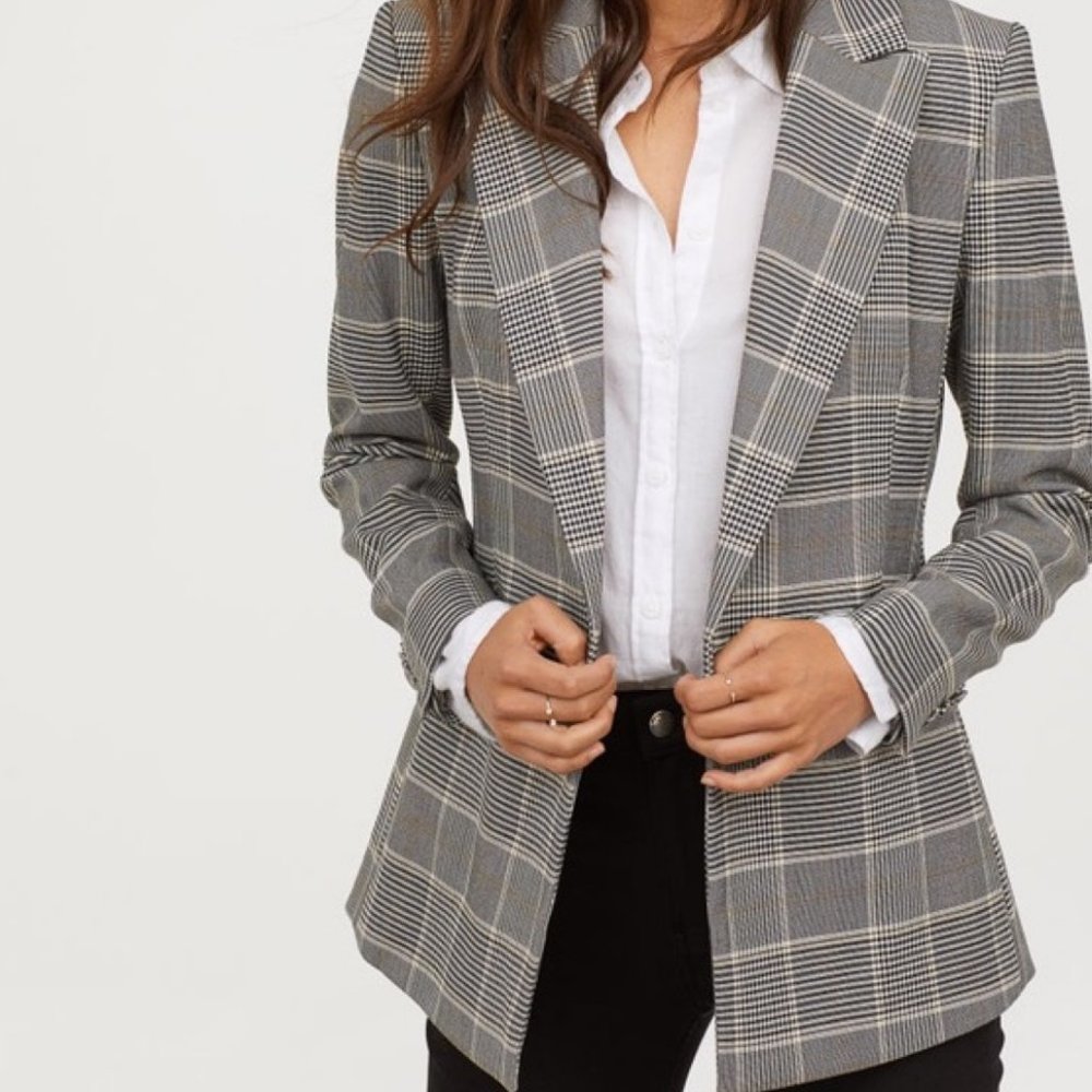 NWT H&M plaid menswear-inspired blazer